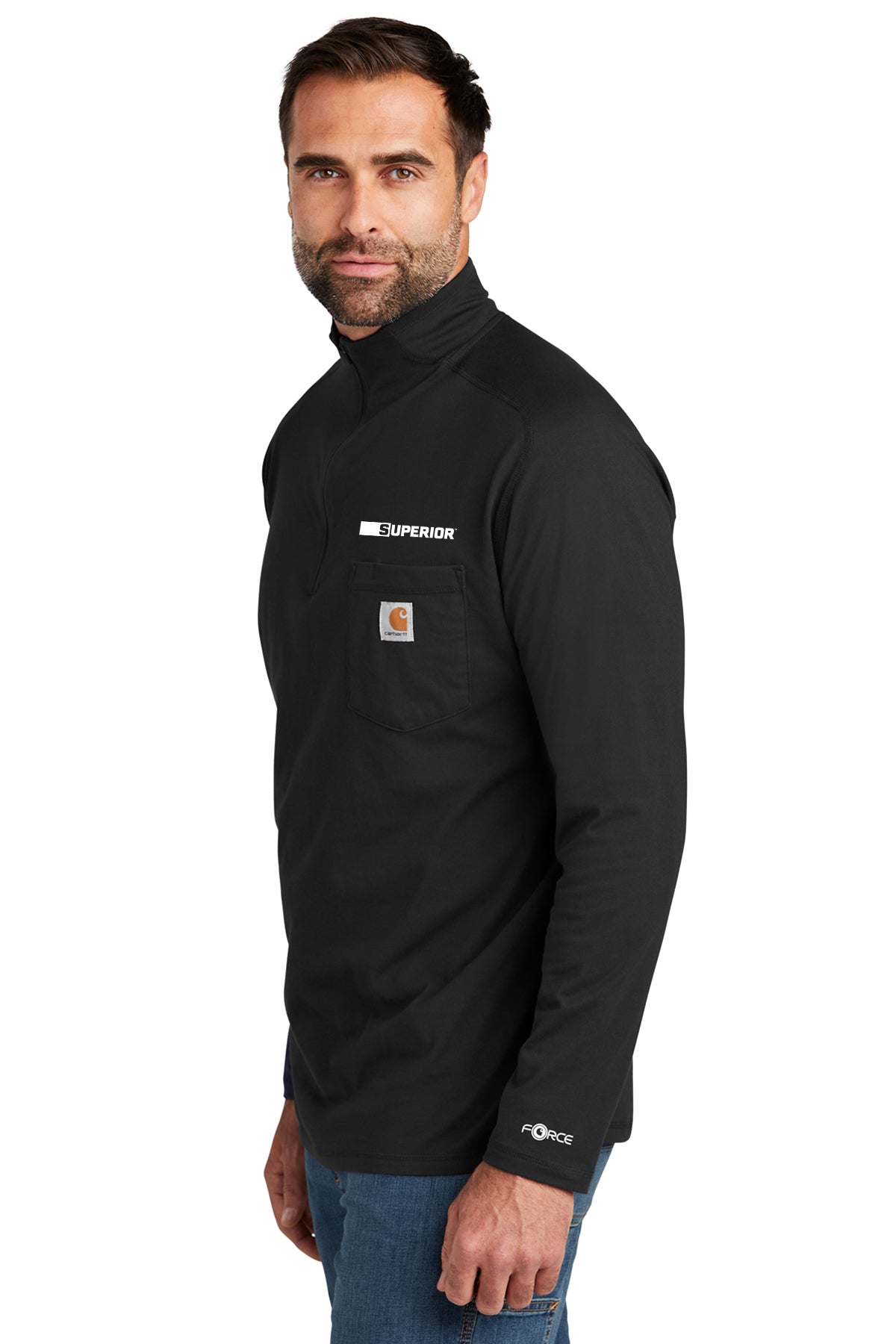 Carhartt Force® 1/4-Zip Long Sleeve T-Shirt - SuperiorConstructionSwag